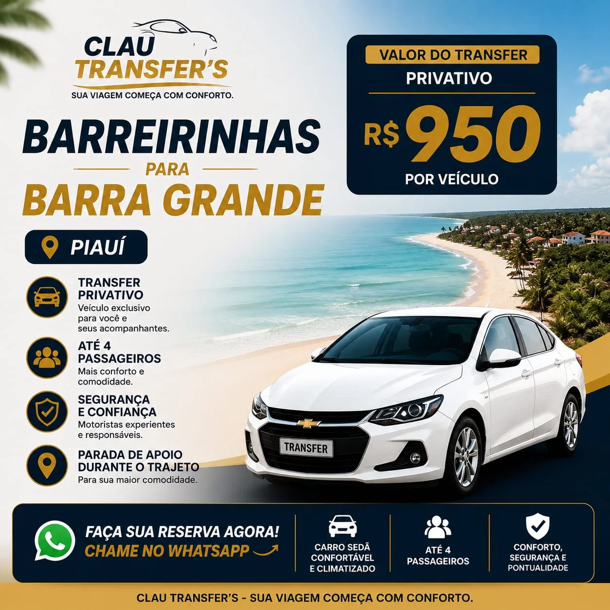 Transfer Barreirinhas para Barra Grande no Piauí